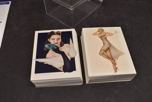 lot 6185 image: Set of 100 Vargas PinupCalendar Girl Trading Cards  1993 21st Century Archives  RisqueNude