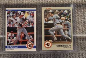 lot 6200 image: Pair of Cal Ripken Jr. Baseball Cards  1983 Fleer #70, 1984 Fleer #17