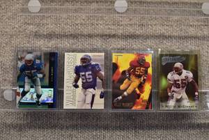 lot 4223 image: Lot of 4 Willie McGinest Football Rookie Cards  In Rigid Plastic Toploaders