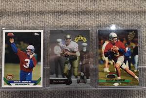 lot 4227 image: Lot of 3 Rick Mirer Football Rookie Cards  In Rigid Plastic Toploaders