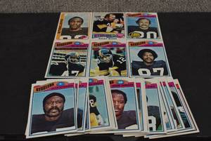 lot 4239 image: Lot of 25 Pittsburgh Steeler Football Cards  1975, 1977, & 1978 Topps