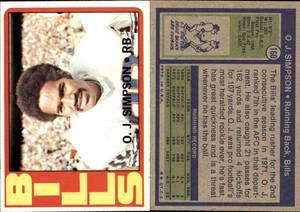 lot 6206 image: 1972 Topps Football  #160  O.J. Simpson