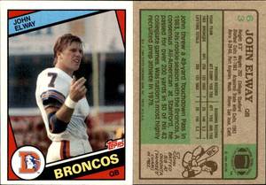 lot 6207 image: 1984 Topps Football  #63  John Elway RC