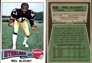 lot 6211 image: 1975 Topps Football  #12  Mel Blount Pittsburgh Steelers