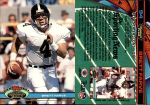 lot 6215 image: 1991 Topps Stadium Club Football  #94  Brett Favre RC