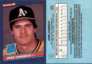 lot 6219 image: 1986 Donruss Baseball  #39  Jose Canseco