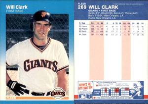 lot 6223 image: 1987 Fleer Baseball  #269  Will Clark