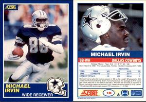 lot 6224 image: 1989 Score Football  #18  Michael Irvin
