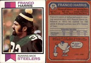 lot 6233 image: 1973 Topps Football  #89  Franco Harris RC