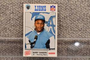 lot 1618 image: 1989 Oscar Meyer Lions NFL Promo Card  Football  #11  Barry Sanders