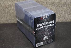 lot 9900 image: Pack of 100 3x4 BCW Rigid Toploader Trading Card Holders -New in Package
