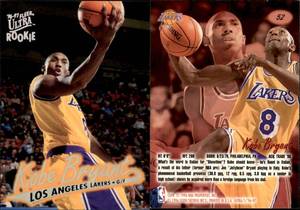lot 1608 image: 1996-1997 Fleer Kobe Bryant Los Angeles Lakers #52 Basketball Rookie Card RC