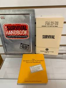 lot 6153 image: Lot of 3 Survival Books  Worst-Case Scenario, FM 21-76 Army Field Manual, Survival Handbook