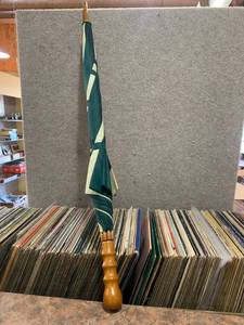 lot 6174 image: Green and Ivory Wood Handle Polo Umbrella  Polo