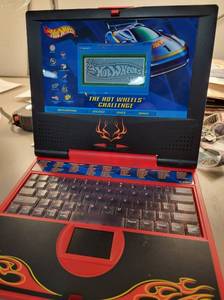 lot 3082 image: Radio Shack Hot Wheels Challenge Electronic Learning Laptop Computer  Works & Fully Functional  Batteries Not Included