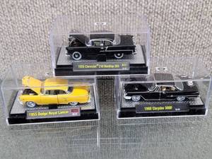 lot 3070 image: Lot of 3 Castline M2 Diecast Cars  1960 Chrysler 300F, 1955 Dodge Royal Lancer, 1955 Chevrolet 210 Hardtop 265