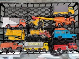 lot 3080 image: Lot of 10 Assorted Vintage MatchboxLesney Diecast Trucks & Construction Vehicles
