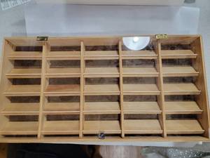 lot 3094 image: Wood & Plexiglass 25 Car Display Case  18.5 x 9.5 x 2.5