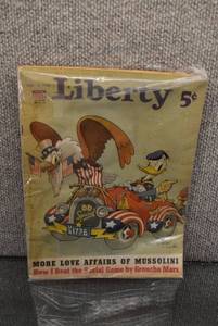 lot 2008 image: Vintage Liberty Magazine 1940  Donald Duck War Effort Cover  11.5 x 8.5