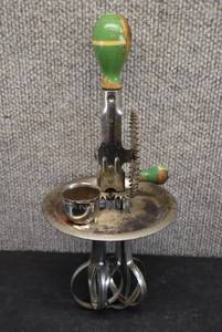 lot 2072 image: Vintage Egg Beater with Tablespoon Cup Attachment  A&J  1923  12 x 5