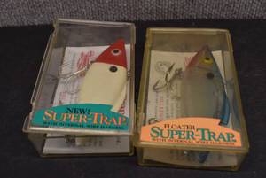 lot 2083 image: NIB Lot of 2 Super-Trap Bill Lewis Lures  Rat-A-Trap  4.75 Long