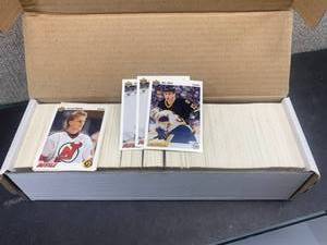 lot 9641 image: Box of Over 650 1991-92 Upper Deck Hockey Cards