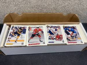 lot 9642 image: Box of Over 650 1991-92 Upper Deck Hockey Cards