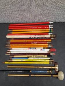 lot 5000 image: Lot of 28 Vintage Advertising Pencils  Sharpened, Oddball Ends