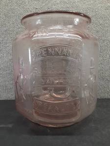 lot 5017 image: Vintage Pink Glass Planters Peanuts 5 Cent Jar  No Lid  10.25 x 9