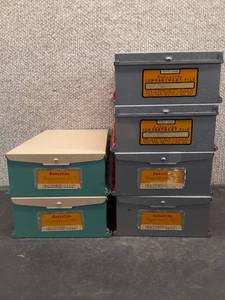 lot 5018 image: Vintage Lot of 6 Photo Slide Compartment File  Eastman Kodak Co.  7 x 4.5 x 2