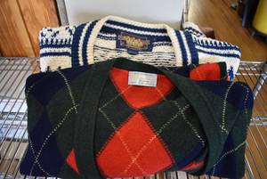 lot 2171 image: Lot of 2 Mens Cardigans  Aquascutum of London, and Ralph Lauren  M, L