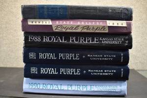 lot 3054 image: Vintage Lot of 6 College Yearbooks  Royal Purple, Coloradan