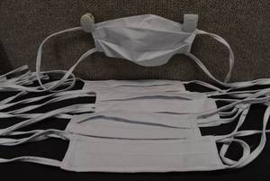lot 1054 image: Lot of 6 Pleated Fabric Masks