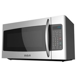 lot 9090 image: RCA - 1.7 Cu Ft Over the Range Microwave - STAINLESS Used Damage See Pictures