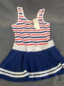 lot 20000 image: RED WHITE AND BLUE STRIPPED WOMENS BATHING SUIT SIZE SMALL