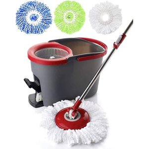 lot 20055 image: Simpli-Magic 79349 Spin Cleaning System with 3 Microfiber Mop Heads, Standard