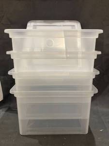 lot 20161 image: 4 PLASTIC STORAGE CONTAINERS WITH LIDS