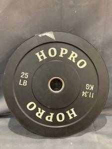lot 20172 image: HOPRO 25#Lbs POUND RUBBER COATED BENCH WEIGHT ONLY 1