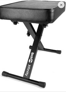 lot 20206 image: RockJam KB100 Adjustable Padded Keyboard Bench, X-Style, Black