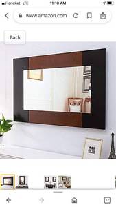 lot 20220 image: Chende Farmhouse Mirrors for Wall Decor, 24 x 36 Large Decorative Mirror with Black Wood Frame for Living Room, Large Rectangle Bathroom Mirror Horizontal or Vertical Hanging