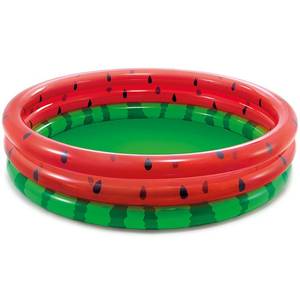 lot 20238 image: Intex - Round Inflatable Outdoor Kids Swimming and Wading Watermelon Pool - Multi