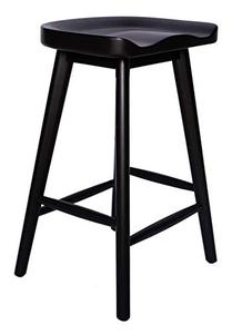 lot 20242 image: Amazon Brand - Rivet Modern Counter-Height Kitchen Bar Stool, 24 H, Birch Wood, Black