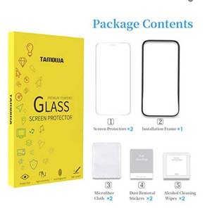 lot 60025 image: TAMOWA 3 Pack Screen Protector Compatible with iPhone 12 Pro Max (6.7 Inch), Screen Protector Tempered Glass Film Compatible with iPhone 12 Pro Max with Installation Frame, HD Clarity