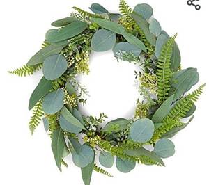 lot 60043 image: Eucalyptus Wreaths for Front Door, Rustic Home Decor (13 Inches, 1 Piece)