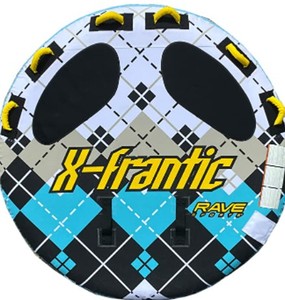 lot 20246 image: RAVE Sports X-Frantic Boat Towable Tube for 1-3 Riders, 68-Inch