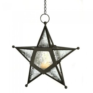 lot 39001 image: CLEAR GLASS STAR LANTERN