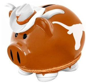 lot 39002 image: BLACK TEXAS LONGHORN PIGGY BANK