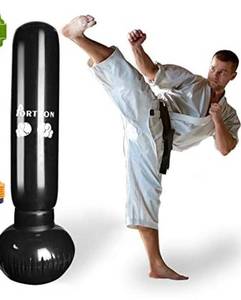 lot 39008 image: Portzon Inflatable Boxing Column, Free-standing Fitness Punching Bag, 63 Inches
