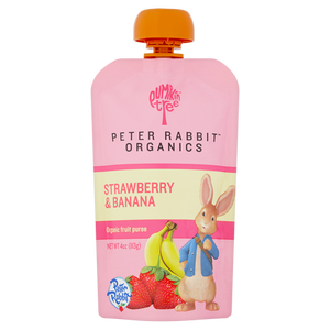 lot 39059 image: Peter Rabbit Organics Strawberry and Banana, 100% Pure Fruit Snack Baby Food, 4 oz, 10 count
