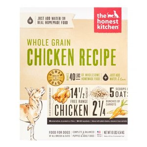 lot 39080 image: The Honest Kitchen Revel Natural Human Grade Dehydrated Dog Food, Chicken & Organic Grains, 10 lbs (Makes 40 lbs)